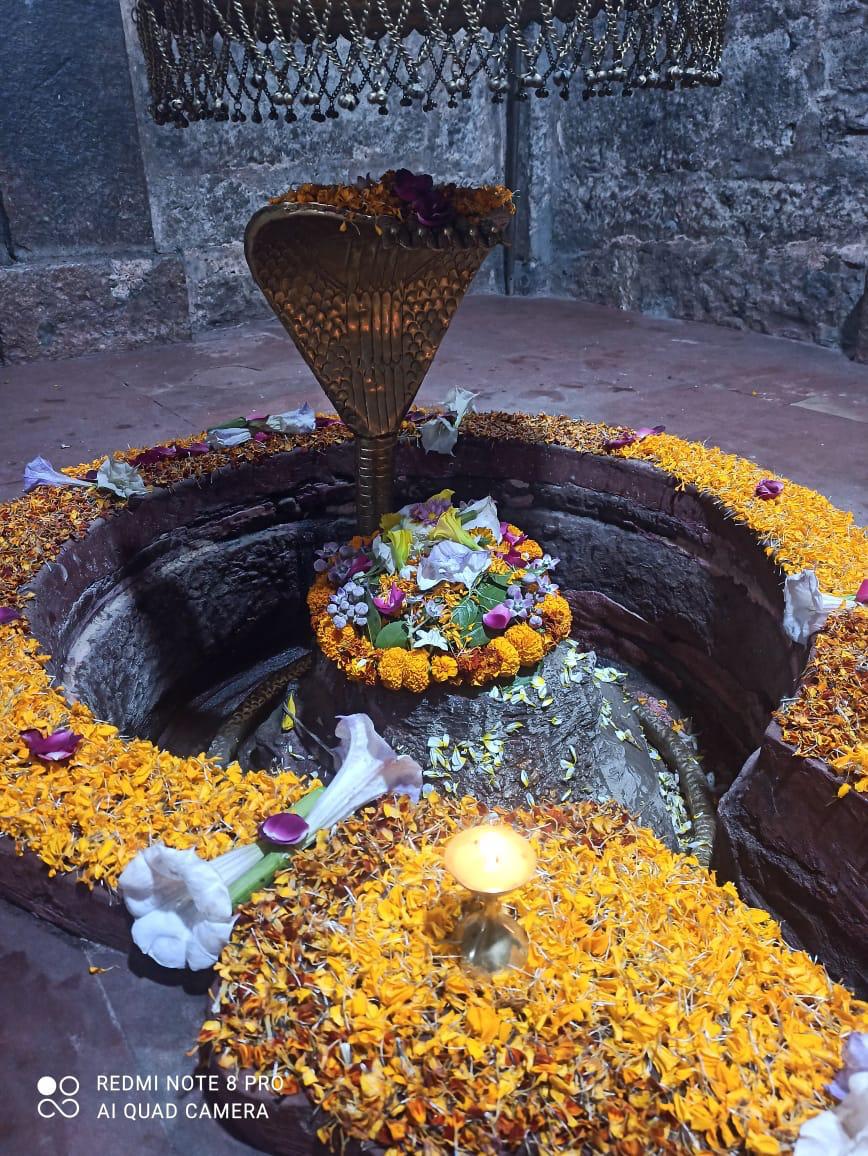 Flower offerings at the sacred shrine